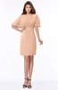ColsBM Talia Almost Apricot Luxury A-line Short Sleeve Zip up Chiffon Pleated Bridesmaid Dresses