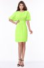 ColsBM Talia Bright Green Luxury A-line Short Sleeve Zip up Chiffon Pleated Bridesmaid Dresses