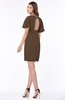 ColsBM Talia Chocolate Brown Luxury A-line Short Sleeve Zip up Chiffon Pleated Bridesmaid Dresses