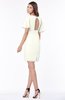 ColsBM Talia Cream Luxury A-line Short Sleeve Zip up Chiffon Pleated Bridesmaid Dresses