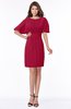 ColsBM Talia Dark Red Luxury A-line Short Sleeve Zip up Chiffon Pleated Bridesmaid Dresses