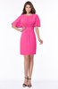 ColsBM Talia Fandango Pink Luxury A-line Short Sleeve Zip up Chiffon Pleated Bridesmaid Dresses