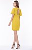 ColsBM Talia Lemon Curry Luxury A-line Short Sleeve Zip up Chiffon Pleated Bridesmaid Dresses