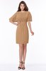 ColsBM Talia Light Brown Luxury A-line Short Sleeve Zip up Chiffon Pleated Bridesmaid Dresses