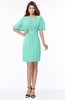 ColsBM Talia Mint Green Luxury A-line Short Sleeve Zip up Chiffon Pleated Bridesmaid Dresses