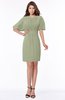 ColsBM Talia Moss Green Luxury A-line Short Sleeve Zip up Chiffon Pleated Bridesmaid Dresses