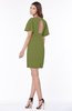 ColsBM Talia Olive Green Luxury A-line Short Sleeve Zip up Chiffon Pleated Bridesmaid Dresses