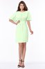ColsBM Talia Pale Green Luxury A-line Short Sleeve Zip up Chiffon Pleated Bridesmaid Dresses