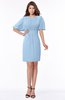 ColsBM Talia Sky Blue Luxury A-line Short Sleeve Zip up Chiffon Pleated Bridesmaid Dresses