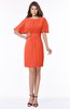 ColsBM Talia Tangerine Tango Luxury A-line Short Sleeve Zip up Chiffon Pleated Bridesmaid Dresses