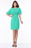 ColsBM Talia Viridian Green Luxury A-line Short Sleeve Zip up Chiffon Pleated Bridesmaid Dresses