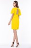 ColsBM Talia Yellow Luxury A-line Short Sleeve Zip up Chiffon Pleated Bridesmaid Dresses
