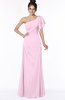 ColsBM Naomi Baby Pink Glamorous A-line Short Sleeve Half Backless Chiffon Floor Length Bridesmaid Dresses