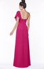 ColsBM Naomi Beetroot Purple Glamorous A-line Short Sleeve Half Backless Chiffon Floor Length Bridesmaid Dresses