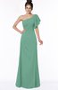 ColsBM Naomi Beryl Green Glamorous A-line Short Sleeve Half Backless Chiffon Floor Length Bridesmaid Dresses