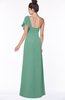 ColsBM Naomi Beryl Green Glamorous A-line Short Sleeve Half Backless Chiffon Floor Length Bridesmaid Dresses