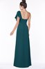 ColsBM Naomi Blue Green Glamorous A-line Short Sleeve Half Backless Chiffon Floor Length Bridesmaid Dresses
