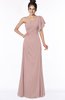 ColsBM Naomi Blush Pink Glamorous A-line Short Sleeve Half Backless Chiffon Floor Length Bridesmaid Dresses