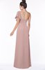ColsBM Naomi Blush Pink Glamorous A-line Short Sleeve Half Backless Chiffon Floor Length Bridesmaid Dresses