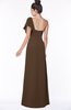 ColsBM Naomi Chocolate Brown Glamorous A-line Short Sleeve Half Backless Chiffon Floor Length Bridesmaid Dresses