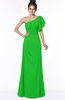 ColsBM Naomi Classic Green Glamorous A-line Short Sleeve Half Backless Chiffon Floor Length Bridesmaid Dresses
