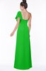 ColsBM Naomi Classic Green Glamorous A-line Short Sleeve Half Backless Chiffon Floor Length Bridesmaid Dresses