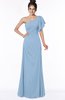 ColsBM Naomi Dusty Blue Glamorous A-line Short Sleeve Half Backless Chiffon Floor Length Bridesmaid Dresses