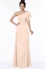 ColsBM Naomi Fresh Salmon Glamorous A-line Short Sleeve Half Backless Chiffon Floor Length Bridesmaid Dresses