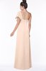 ColsBM Naomi Fresh Salmon Glamorous A-line Short Sleeve Half Backless Chiffon Floor Length Bridesmaid Dresses