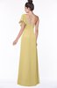 ColsBM Naomi Gold Glamorous A-line Short Sleeve Half Backless Chiffon Floor Length Bridesmaid Dresses