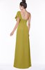 ColsBM Naomi Golden Olive Glamorous A-line Short Sleeve Half Backless Chiffon Floor Length Bridesmaid Dresses