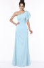 ColsBM Naomi Ice Blue Glamorous A-line Short Sleeve Half Backless Chiffon Floor Length Bridesmaid Dresses