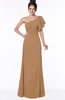 ColsBM Naomi Light Brown Glamorous A-line Short Sleeve Half Backless Chiffon Floor Length Bridesmaid Dresses