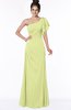 ColsBM Naomi Lime Sherbet Glamorous A-line Short Sleeve Half Backless Chiffon Floor Length Bridesmaid Dresses