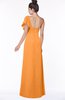ColsBM Naomi Orange Glamorous A-line Short Sleeve Half Backless Chiffon Floor Length Bridesmaid Dresses