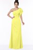 ColsBM Naomi Pale Yellow Glamorous A-line Short Sleeve Half Backless Chiffon Floor Length Bridesmaid Dresses