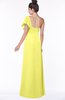 ColsBM Naomi Pale Yellow Glamorous A-line Short Sleeve Half Backless Chiffon Floor Length Bridesmaid Dresses