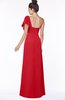 ColsBM Naomi Red Glamorous A-line Short Sleeve Half Backless Chiffon Floor Length Bridesmaid Dresses