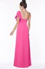ColsBM Naomi Rose Pink Glamorous A-line Short Sleeve Half Backless Chiffon Floor Length Bridesmaid Dresses