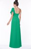 ColsBM Naomi Sea Green Glamorous A-line Short Sleeve Half Backless Chiffon Floor Length Bridesmaid Dresses