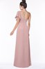 ColsBM Naomi Silver Pink Glamorous A-line Short Sleeve Half Backless Chiffon Floor Length Bridesmaid Dresses