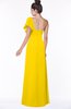 ColsBM Naomi Yellow Glamorous A-line Short Sleeve Half Backless Chiffon Floor Length Bridesmaid Dresses