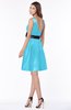 ColsBM Charli Turquoise Elegant A-line Wide Square Zip up Sash Bridesmaid Dresses