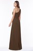 ColsBM Fran Chocolate Brown Modest A-line One Shoulder Zip up Chiffon Bridesmaid Dresses