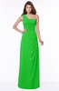 ColsBM Fran Classic Green Modest A-line One Shoulder Zip up Chiffon Bridesmaid Dresses