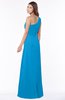 ColsBM Fran Cornflower Blue Modest A-line One Shoulder Zip up Chiffon Bridesmaid Dresses