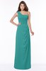 ColsBM Fran Emerald Green Modest A-line One Shoulder Zip up Chiffon Bridesmaid Dresses