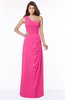 ColsBM Fran Fandango Pink Modest A-line One Shoulder Zip up Chiffon Bridesmaid Dresses