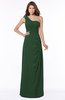 ColsBM Fran Hunter Green Modest A-line One Shoulder Zip up Chiffon Bridesmaid Dresses