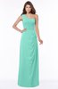ColsBM Fran Mint Green Modest A-line One Shoulder Zip up Chiffon Bridesmaid Dresses